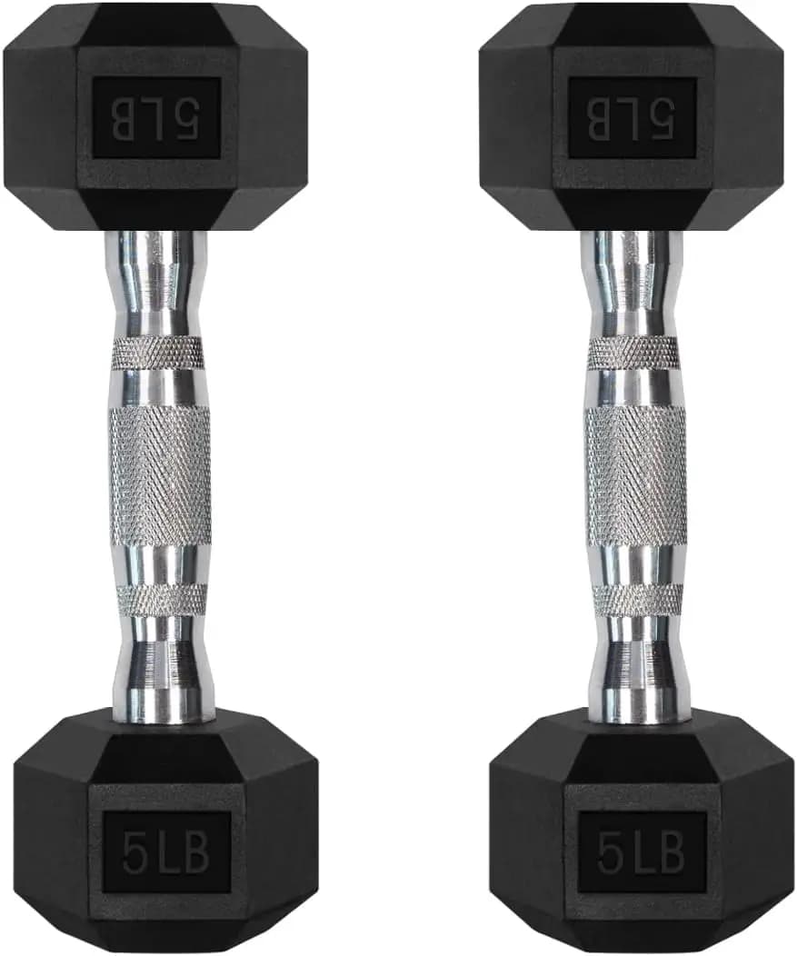 Hexagonal dumbbell set with support, from 5 to 780 pounds for home gym, anti-slip zigrinata grip, anti-rolling design