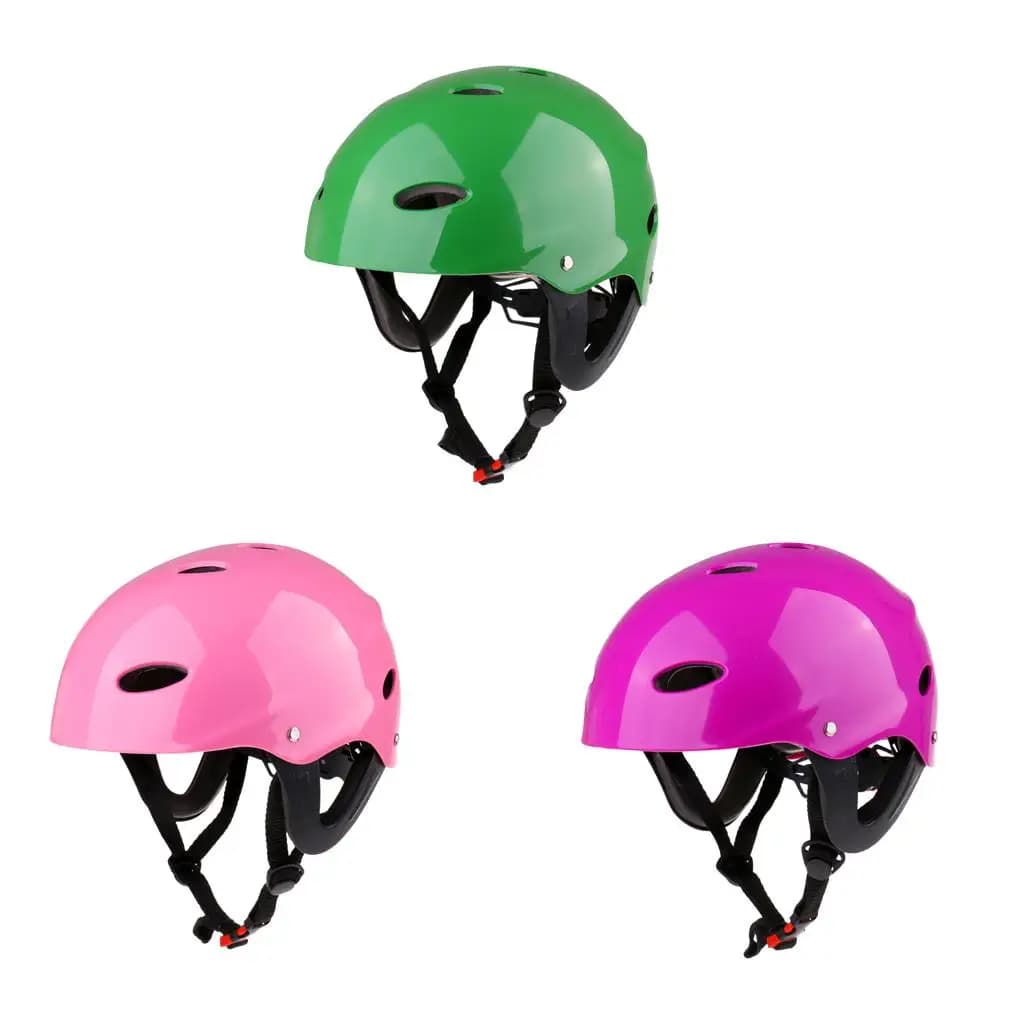 Casco Verde per Sport Acquatici con Imbracatura Regolabile per Kayak, Canoa, Paddle Board, Gommone, Accessorio per Wakeboard
