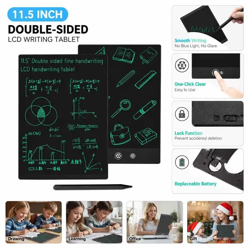 Tavoletta LCD da 11,5 Pollici per Scrittura e Disegno, Lavagna Bifacciale per Lavoro e Studio