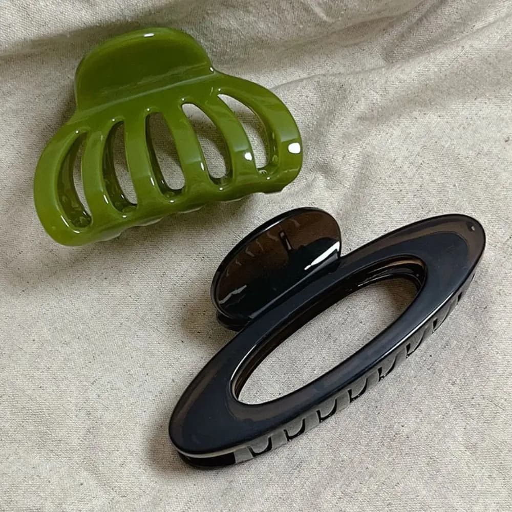 Fashion Plastic Hollow Pumpkin Hair Clip Geometric Styling Tools Ellipse Hair Claws Hairpins Gift