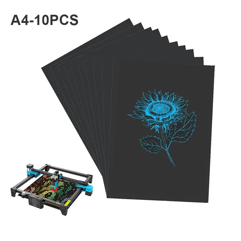 10 Fogli A4 per Incisione Laser, Carta da Graffio Colorata per Fai-da-Te, Articoli Artistici, Carta Nera Stratificata Multicolore per Regali