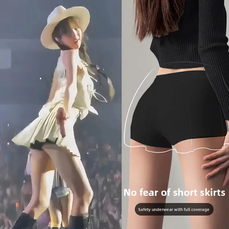 Ladies Seamless Ice Silk Safety Pants Thin Summer Underwear Wedding Dress Lift Butt Shorts Invisible Briefs for Women