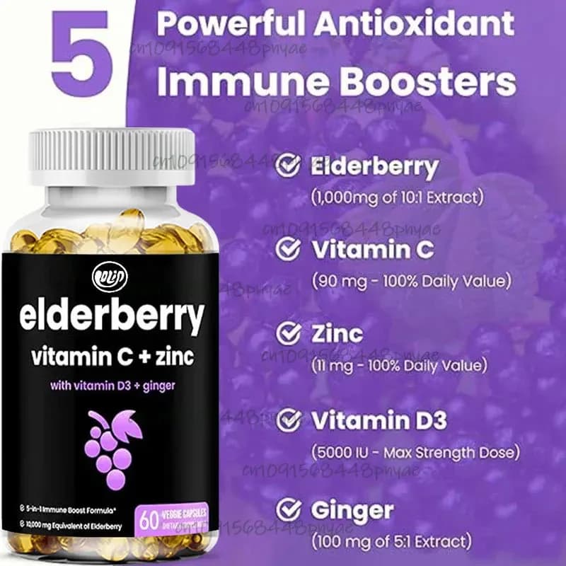Antioxidant immune support supplement 5 in 1 for adults Vitamin D3 Zenzero