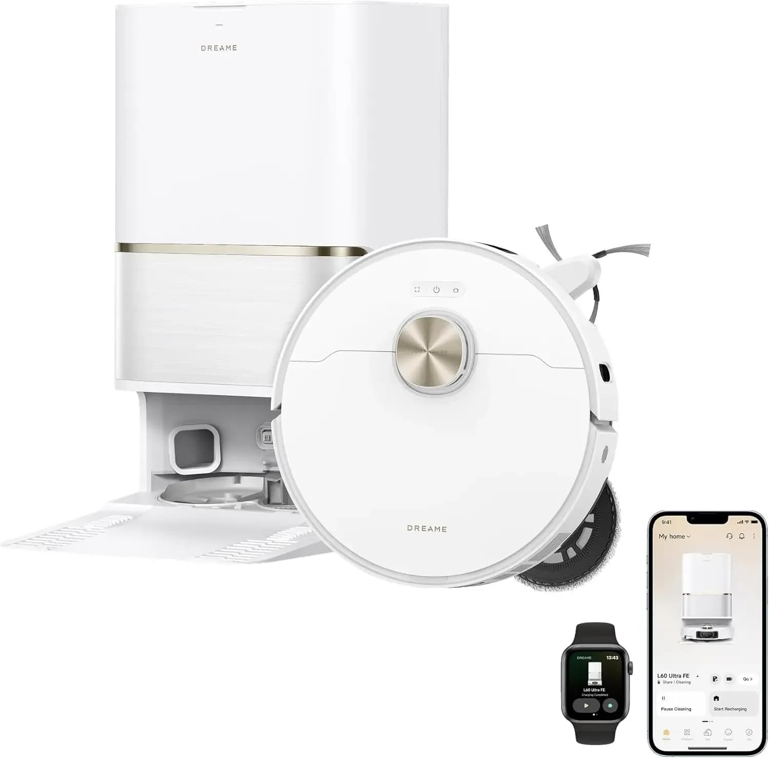 L60 Ultra FE Robot Vacuum and Mop, Auto-Empty and 100℃ Self-Cleaning Mop, 30,000Pa Suction, Obstacle Avoidance and 360° Navigati