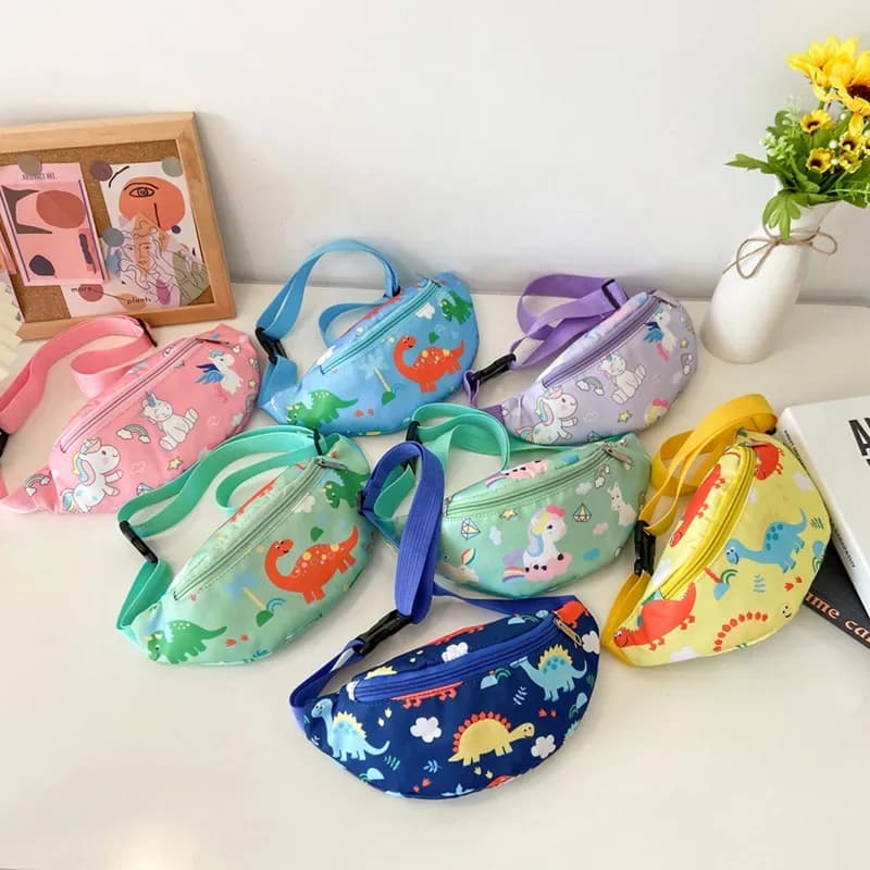 Shoulder shoulder bag with dinosaur cute cartoon for kids racing sports shoulder bag for kids belt purse coin purse