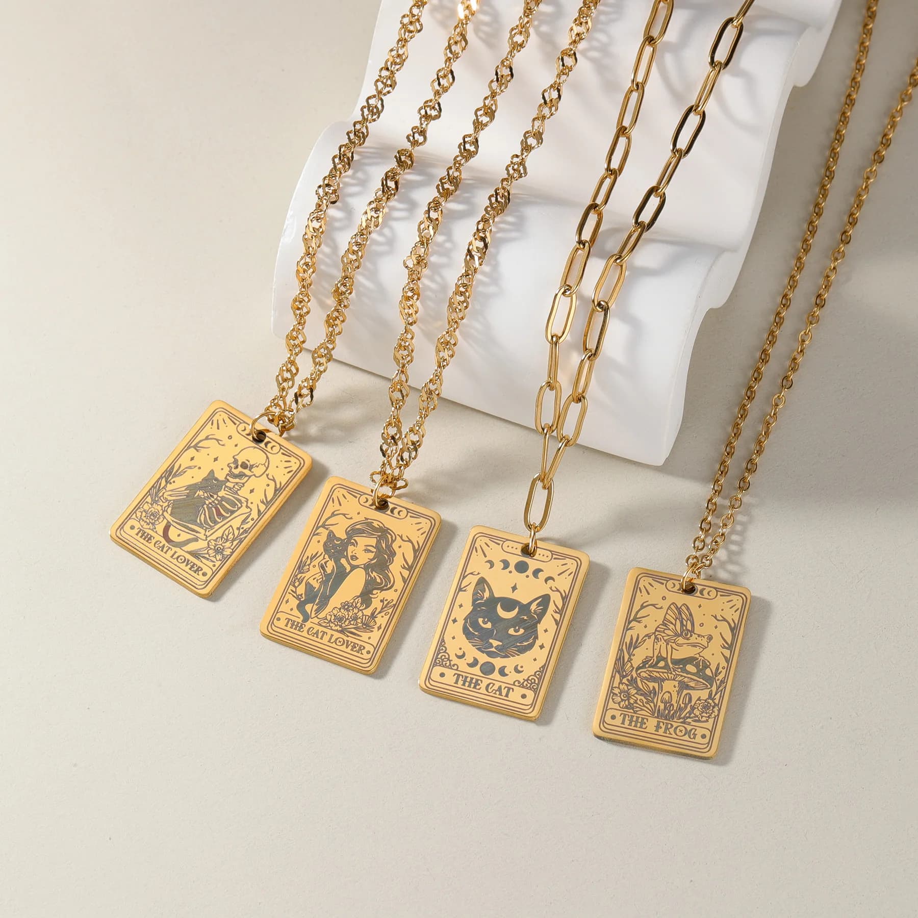 Nextvance scheletro tarocchi collana ciondolo amuleto personalizzato in acciaio inossidabile per le donne divinazione regalo di gioielli di Halloween