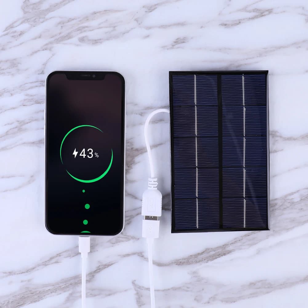 Pannello Solare di Ricarica 5W 5V in Polisilicio, Caricatore Solare USB per Batterie/Telefoni 3-5V, per Campeggio all'Aperto