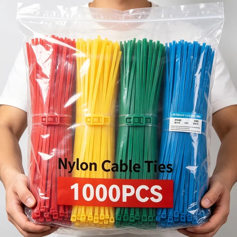 Nylon Cable Ties Self Locking Cord Cable Ties Straps Home Office Reusable Fixed Fastening Ring Loop Plastic Wire Ties Wholesale