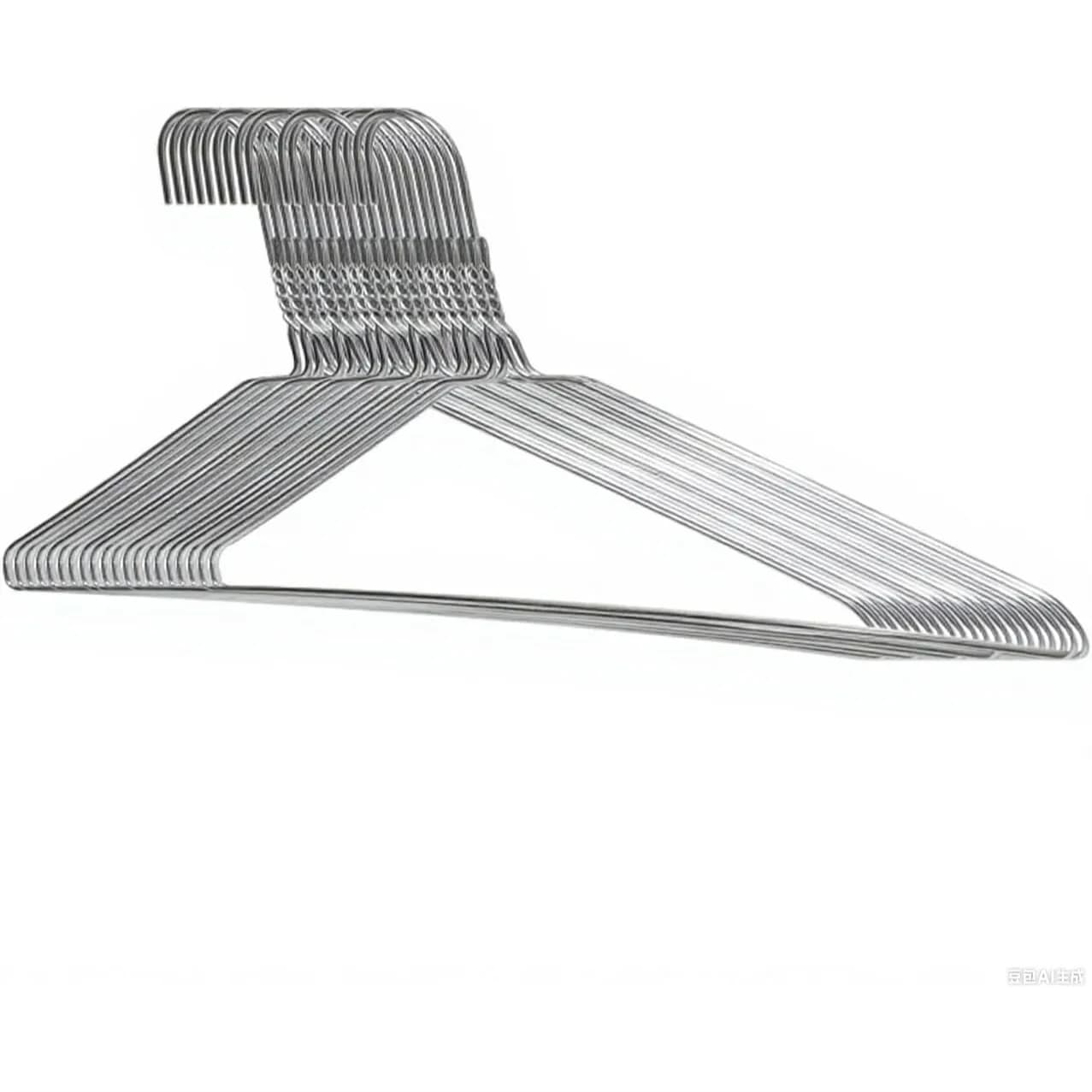 20 Pack Silver Wire Hangers for Clothes, Save Space in Closet with Thin Design