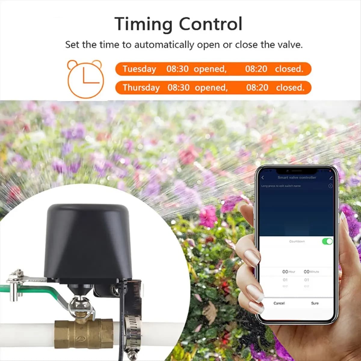 Valvola dell'Acqua Intelligente Wireless Tuya ZigBee per Automazione Domestica, Compatibile con Google, Spina EU