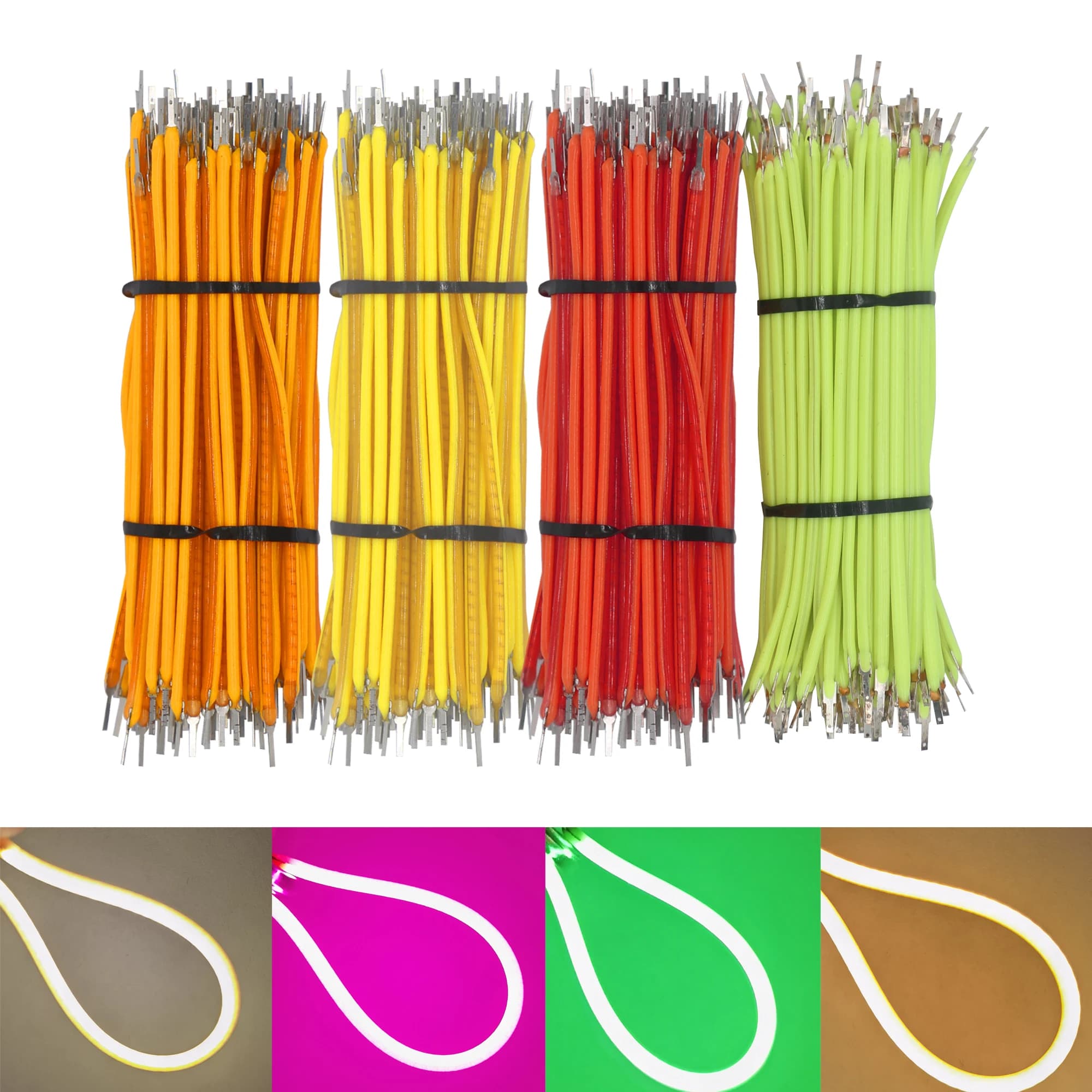 10 pz 60mm 80mm 95mm 130mm 145mm 185mm 260mm 300mm LED Edison Lampadina Parti Della Lampada DC3V ha condotto la lampadina accessori Diodi filamento flessibile