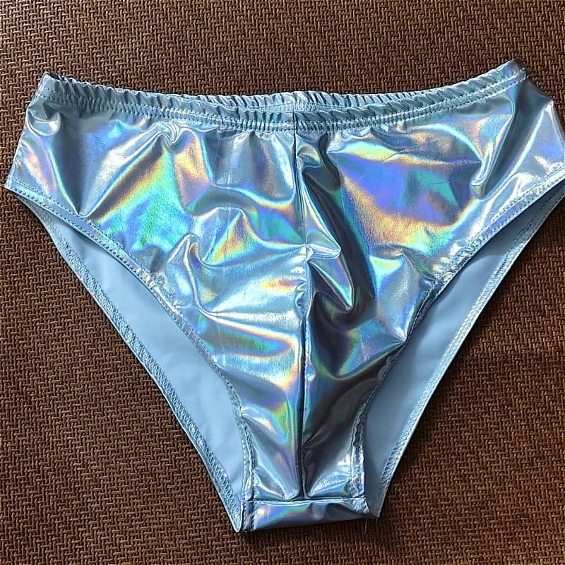 Pantaloncini sexy da uomo laser Triangolo da discoteca Pantaloni corti caldi Capispalla Danza Abito da performance sul palco Mutandine esotiche elastiche luminose