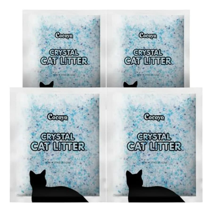 Crystal Cat Litter I Silica Gel Cat Litter, 17.2 Lbs Value Pack 4.3 Lbs x 4