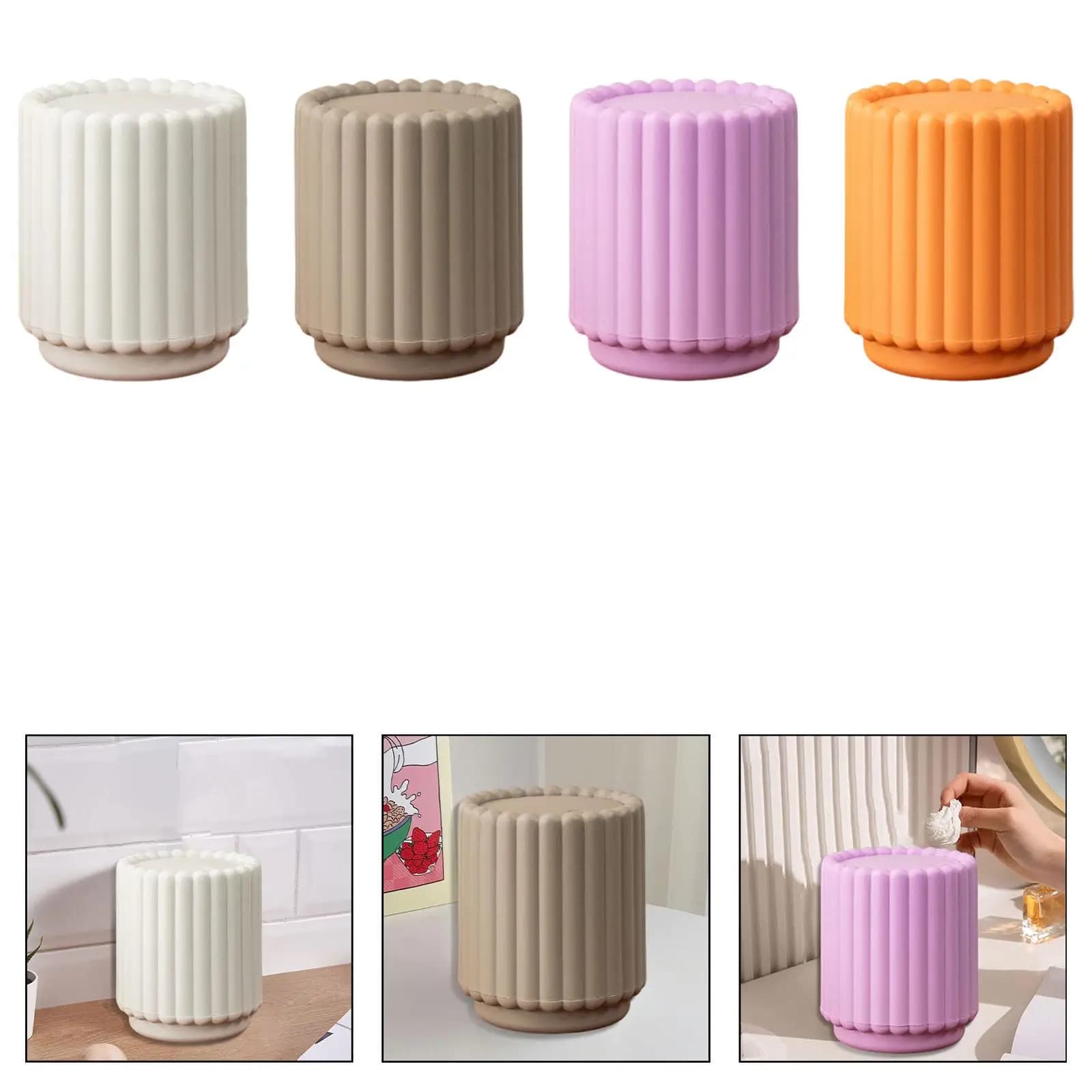 Mini Cestino Decorativo a Forma di Girasole con Coperchio a Pressione, Piccolo Contenitore per Rifiuti da Bancone Cucina