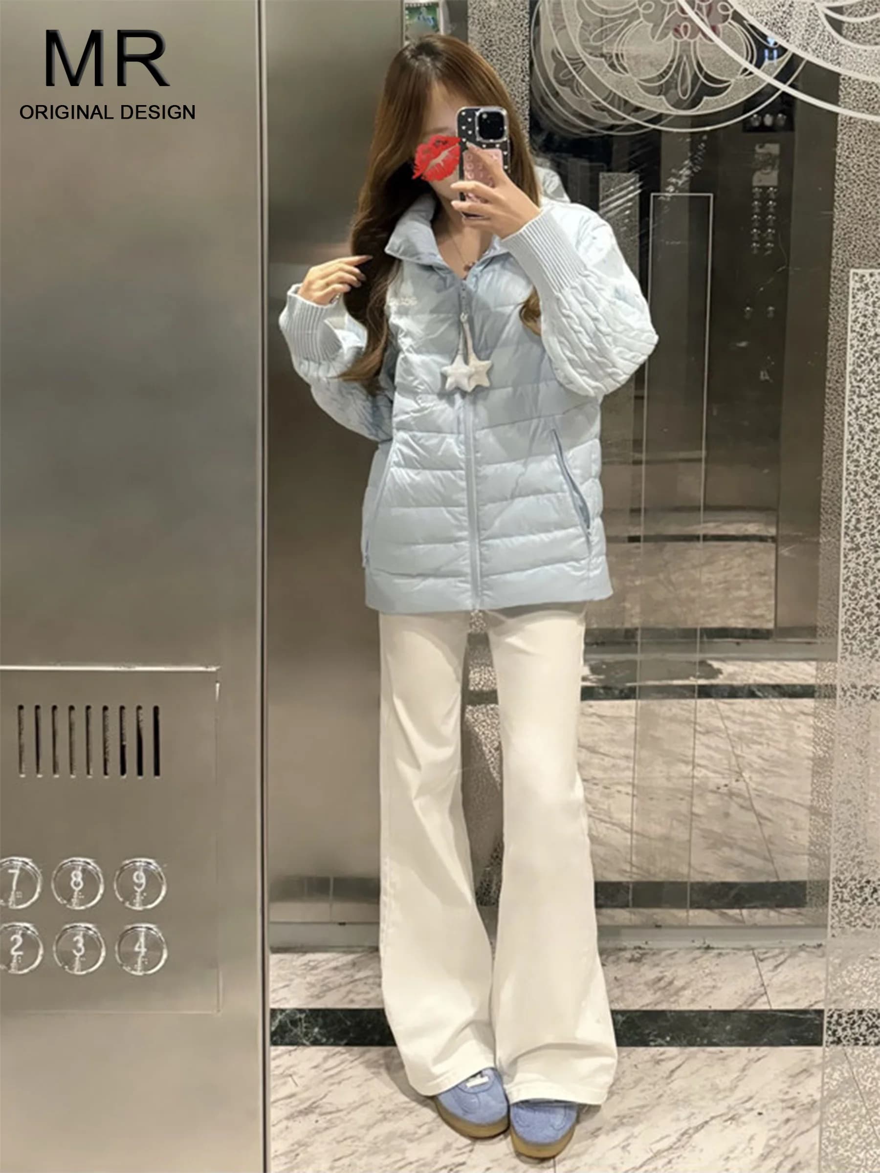 Jeans a Zampa d'Elefante Bianchi a Vita Alta Stile Americano, Design Slim Fit per Donna, Pantaloni Lunghi Estivi, Abbigliamento Casual per Inverno e Primavera