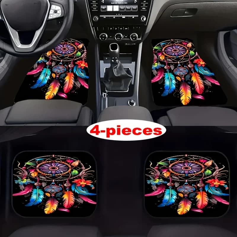 [Dreamcatcher Car Mats] 4pcs Dreamcatcher Car Mats Set | Anti-Slip Base, Easy To Clean, Suitable For All Models