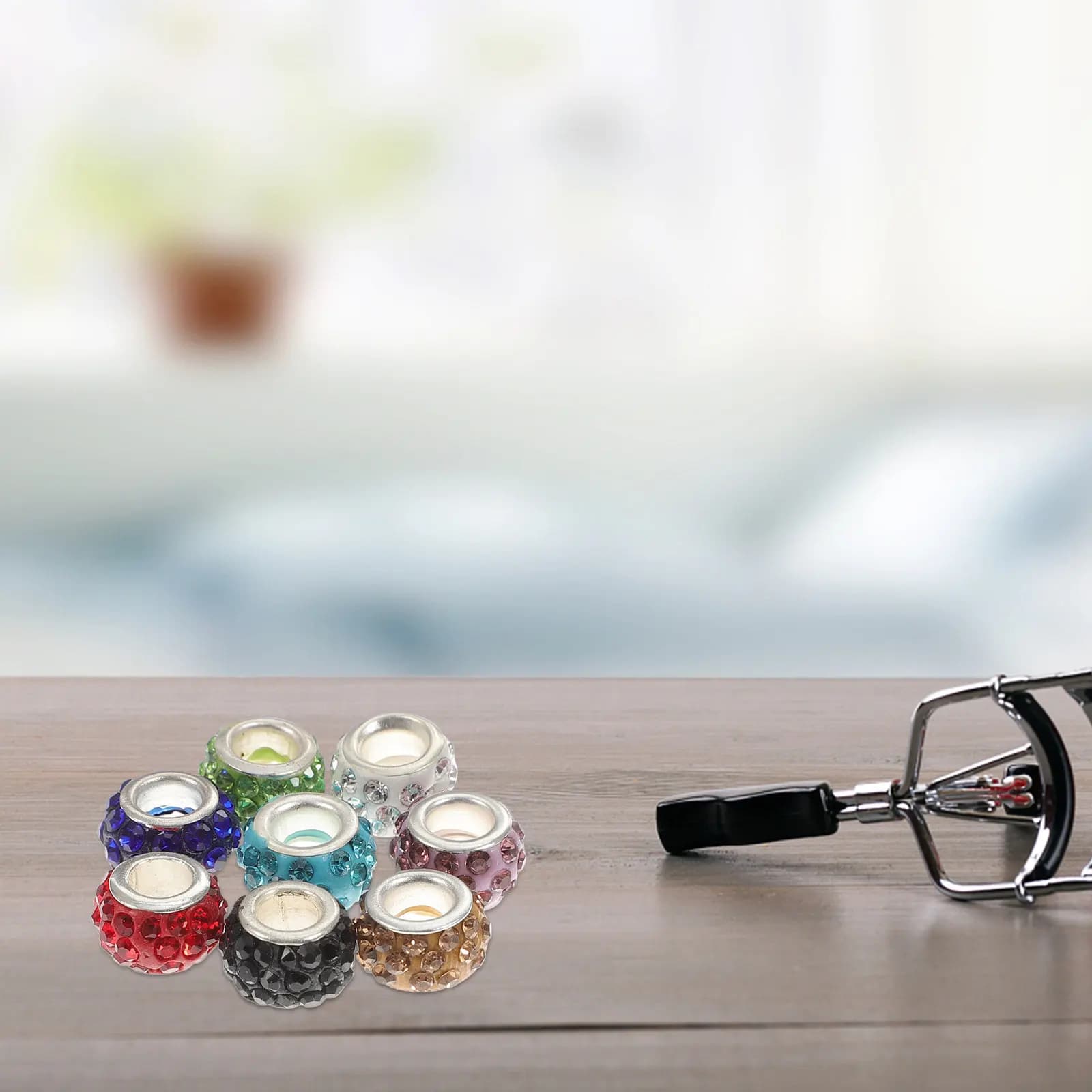 80 Pezzi di Perline Distanziatrici in Argilla Polimerica Premium con Effetto Strass Lucido, Perline Fai-da-Te per Creazione di Collane e Braccialetti