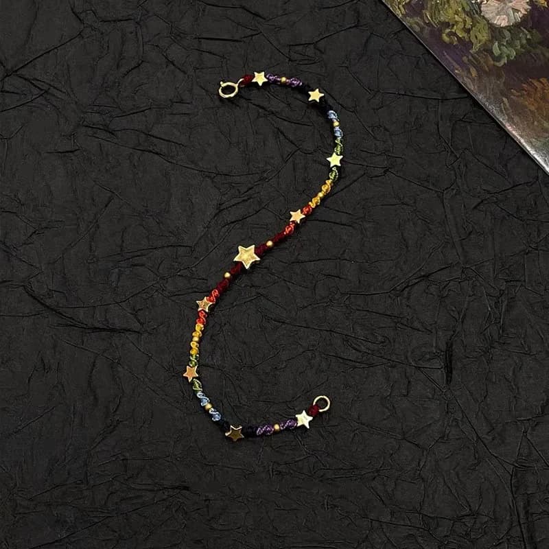 925 Sterling Silver Star Bracelet for Women Girl Weave Multicolour Bohemia Romatic Jewelry Gift Dropship Wholesale