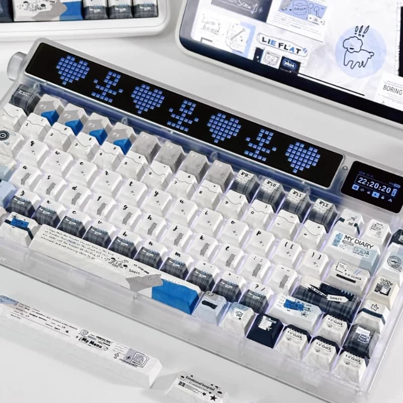 Set di Tasti Tematici Invernali Personalizzati in PBT con Sublimazione, Profilo Cherry, per Tastiere Meccaniche, Accessori e Regali