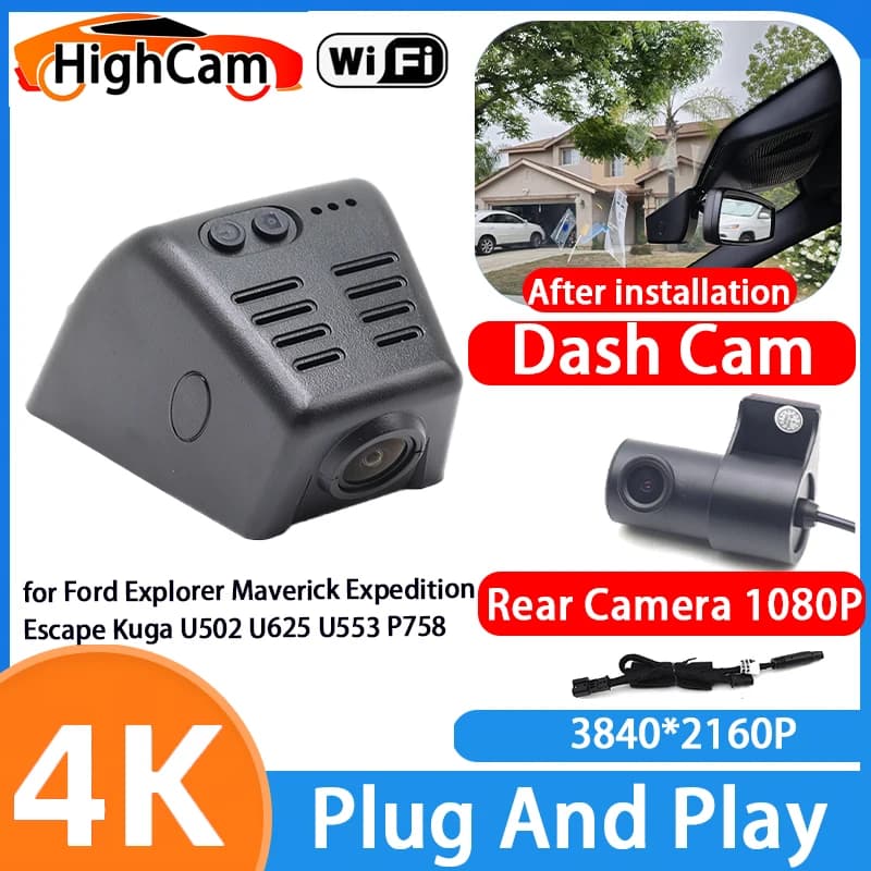 for Ford Explorer Maverick Expedition Escape Kuga U502 U625 U553 P758 4K Wifi DVR Video Recorder Dash Cam Front Rear Camera