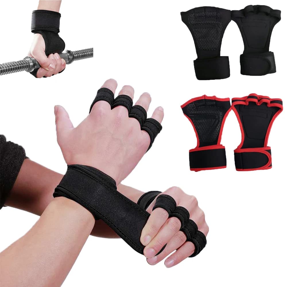 Exercise Gloves for weight lifting anti-slip exercise grips for Gymnastics Bodybuilding Gym half fingers protection for the Wrist Fitness with palm of the hand