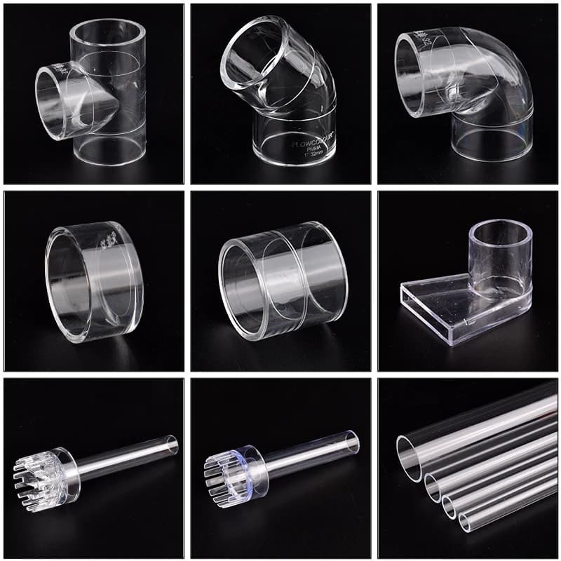 1Pc Transparent Acrylic Pipe Aquarius Connector Elbow Fish Tank Filter Beak Water Exit Garden Irrigation Joints Rubber T Straight