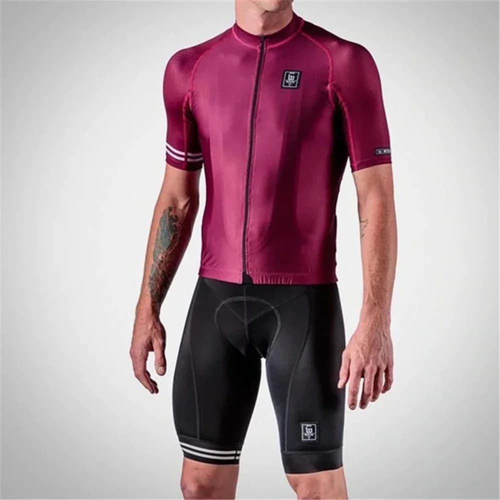 Completo da Ciclismo Wattie Ink per Uomo, Maglia e Pantaloncini per MTB e Bici da Strada, Divisa Completa da Uomo per Ciclismo Primaverile ed Estivo