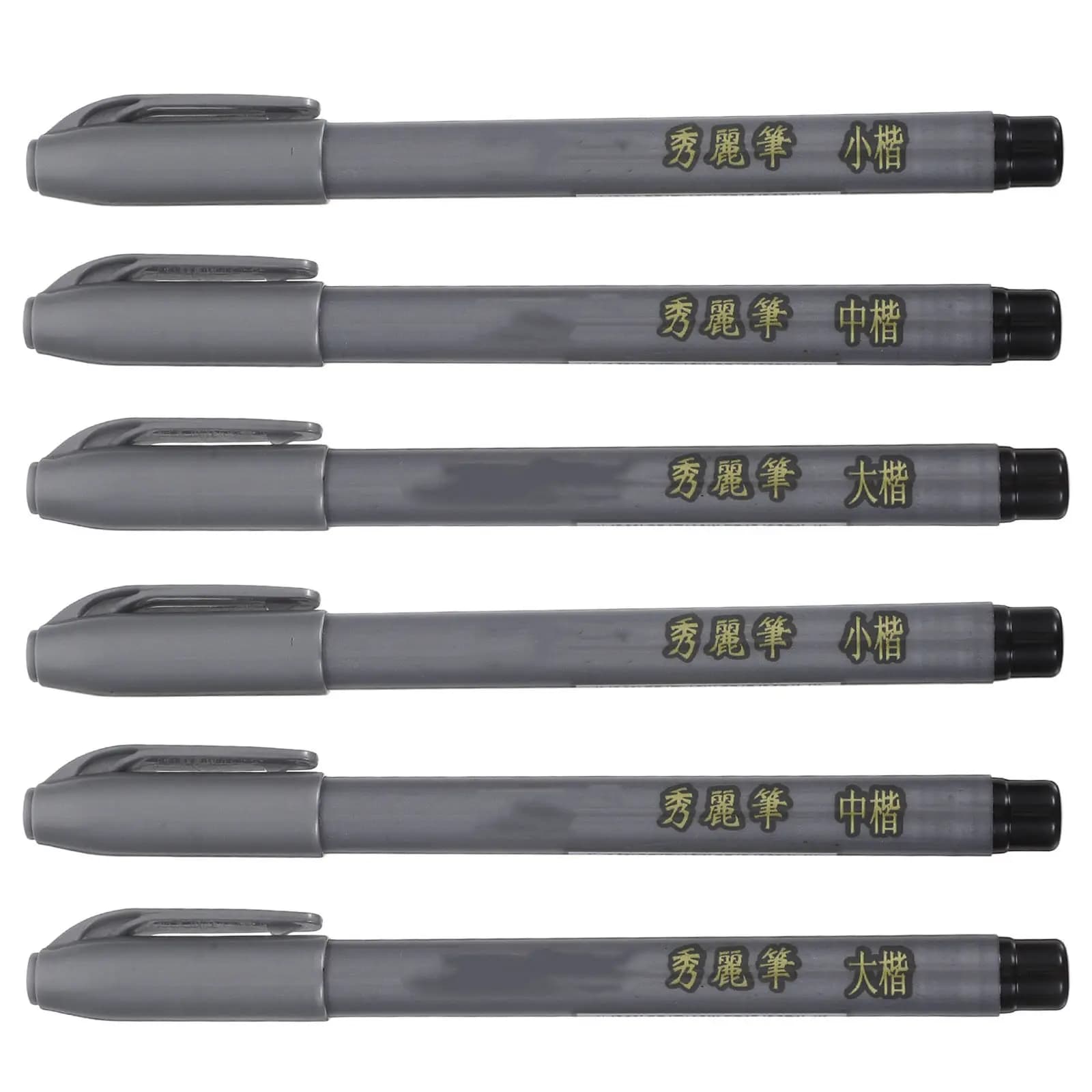 6Pcs Fountain Pens Chinese Calligraphy Soft Tip Brush Pen Black Ink Set Traditional Ink Pens for Writing Calligraphy Painting