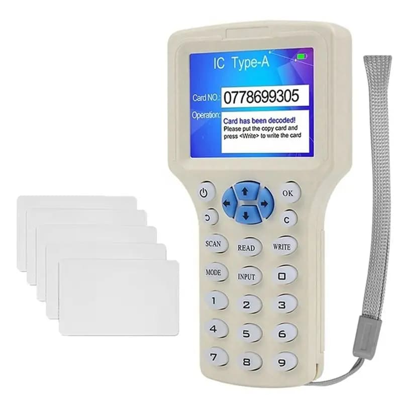 Lettore di Smart Card NFC RFID ABZZ + 5 Carte UID, Duplicatore RFID 125K 13.56Mhz, Programmatore di Chiavi IC/ID, Replicatore di Chiavi RFID