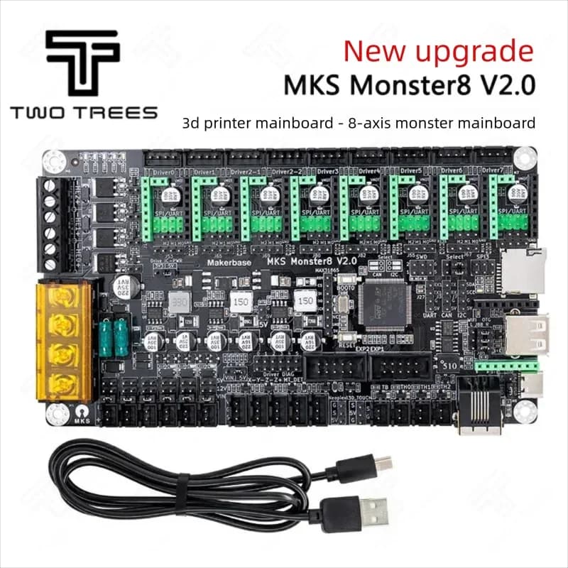 MKS Monster8 V2.0 3D Printer Motherboard 32-bit 8-Axis Main Controller DIY 3D Printer Accessory