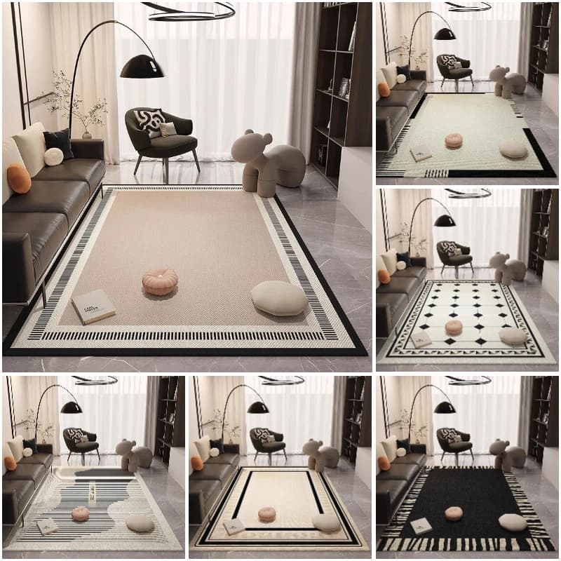 Tappeto da soggiorno in stile lusso a prezzi accessibili, antiscivolo, resistente alle macchie, facile da pulire, per l'arredamento della camera da letto