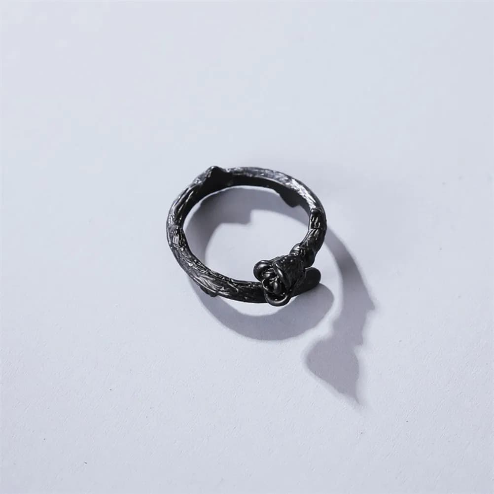 Black Rose Ring Women Fashion Copper Ring Adjustable Opening Design Funny Creative Personalized Gift for Lover Friend Valentine