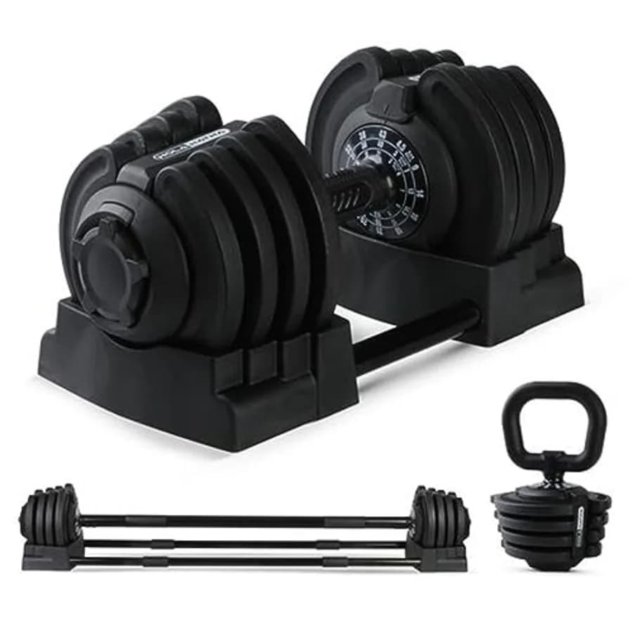 HolaHatha multifunctional adjustable handlebar set for home gym, black, light aluminum alloy, adjustable weight from 5 to 50 kg