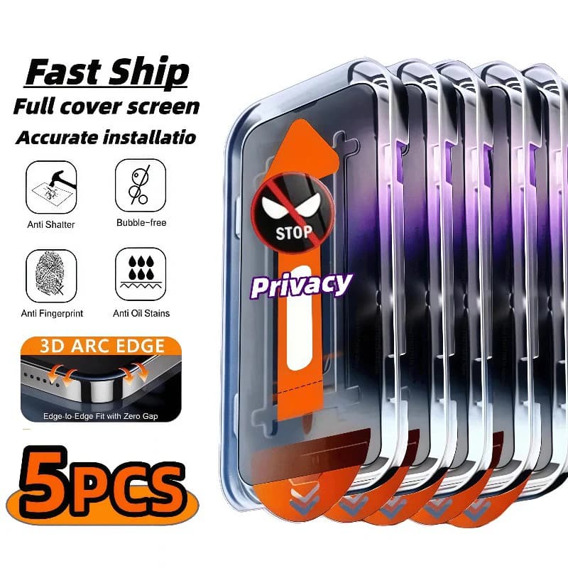 Pellicola Protettiva Privacy a Copertura Totale per Samsung S25 S26 Ultra S24 FE S23 Plus S22 S20 FE, Vetro Temperato Anti-Spia