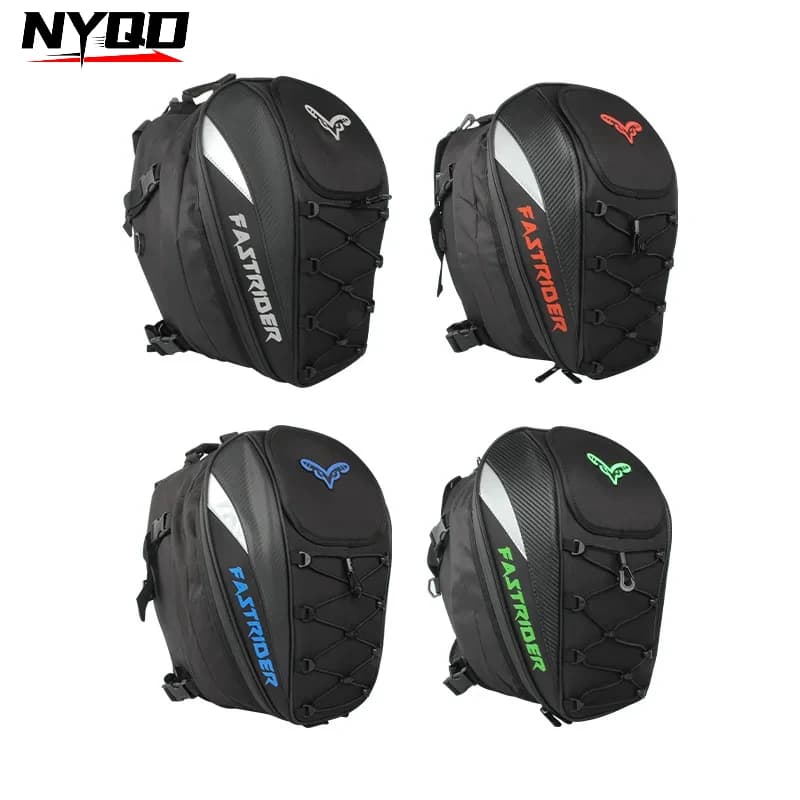 45L Waterproof Motorcycle Tail Bag Multi-functional Durable Rear Seat Bag High Capacity Rider Helmet Backpack