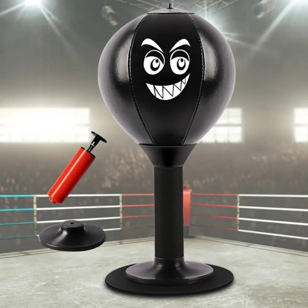 With Suction Cup Desktop Punching Bag Inflatable Wall Mountable Boxing Training Bag Desk Mountable Physical Exercise