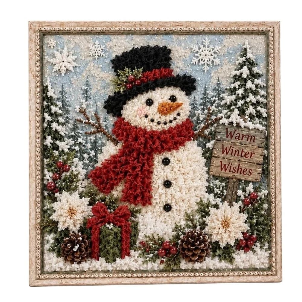 3D Christmas Needle Punch Kit for Artistic Expression Using Fabric Canvas and Felting Wool for Tactile Holiday Projects