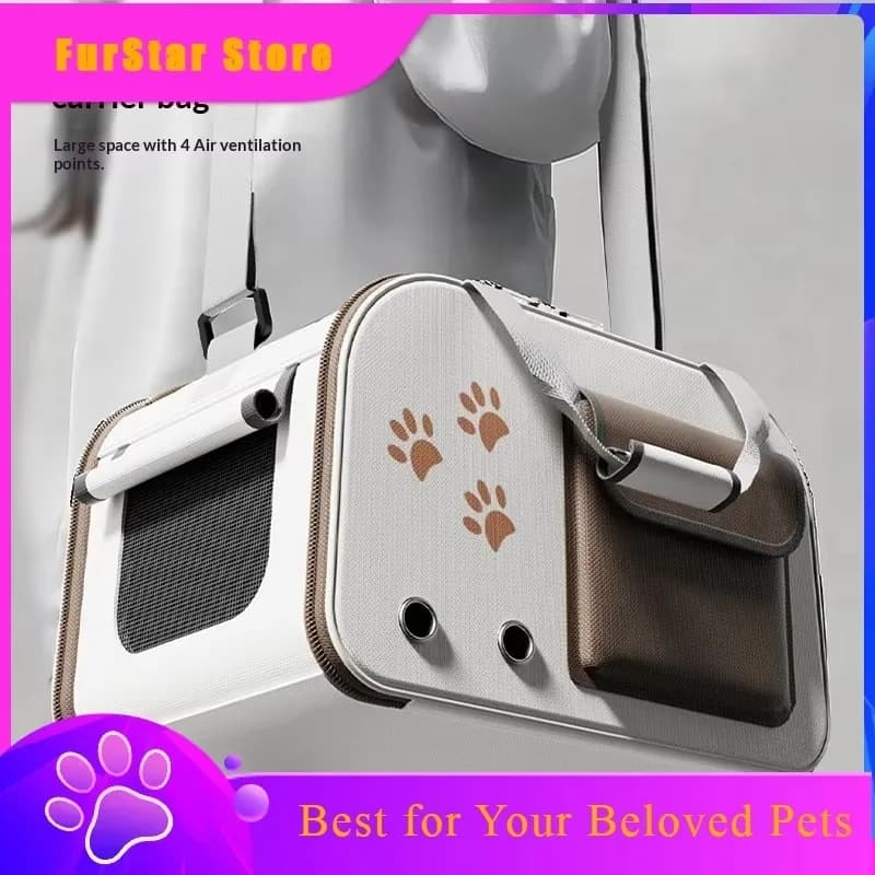 FurStarTop New Lightweight Portable Anti-Stress Space Capsule Cat Carrier, Large Capacity Crossbody Pet Travel Backpack For Cats