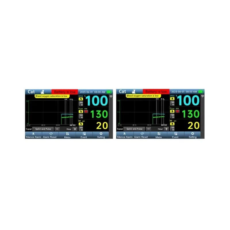 Portable Veterinary Supervity for Cats Includes Pulsossimeter Temperature Sensor NIBP Palmare Fast Delivery