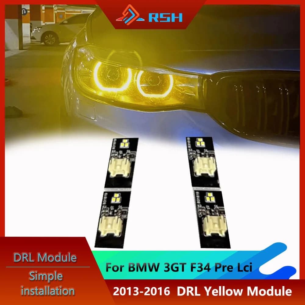 Chip di montaggio faro auto per BMW 3GT F34 CSL DRL giallo limone modulo luce di marcia diurna scheda LED Plug And Play