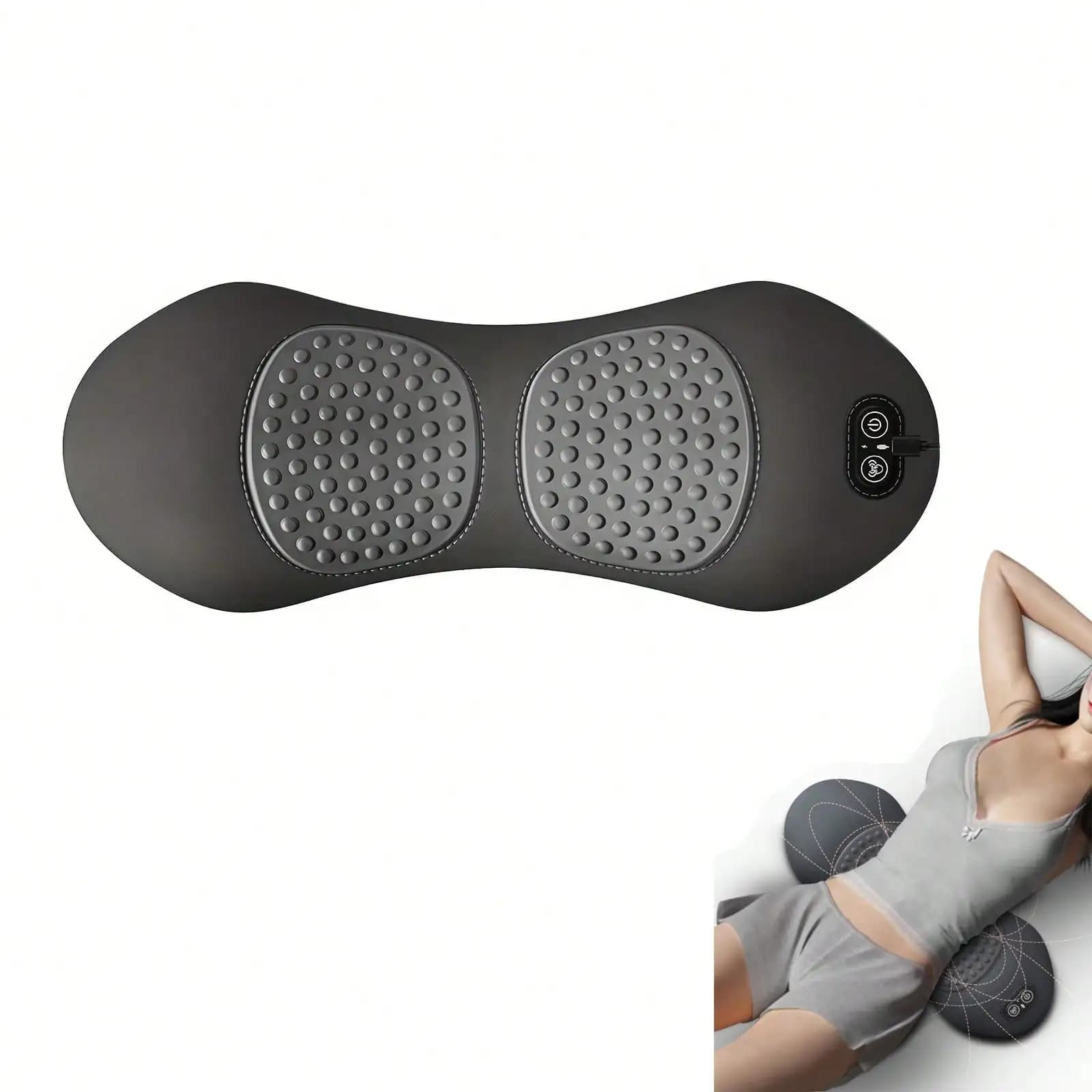 3 in 1 Electric Lumbar Support Pillow with Adjustable Height Back Massager with Heat Back Support Pillow for Lower Back