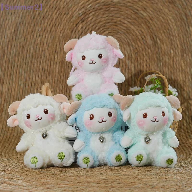 【Xia2】1Pcs Soft Comfortable Cartoon Animal Stuffed Doll Collection Cartoon Sheep Keyring PP Cotton Little Sheep Plush Keychain