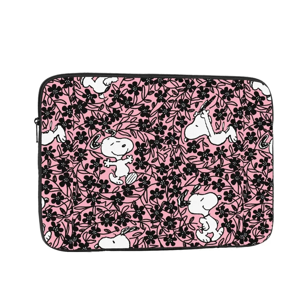 Borsa per laptop, custodia per notebook, borsa per tablet con motivo a fiori di Snoopy, custodia antiurto da 10, 12, 13, 15, 17 pollici