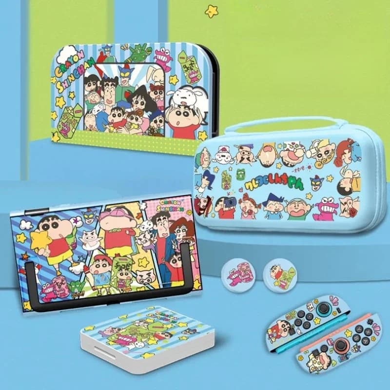 Anime Crayon Shin-Chan Protective Case Kit for Nintendo Switch 2 Cute Cartoon Game Console Anti-Fall Dockable Split Hard Shell