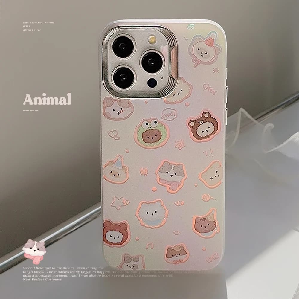 Custodia per telefono gatto carino cartone animato per iPhone 15 14 13 12 Pro Max Plus custodia per gatti antiurto sfumata semplice