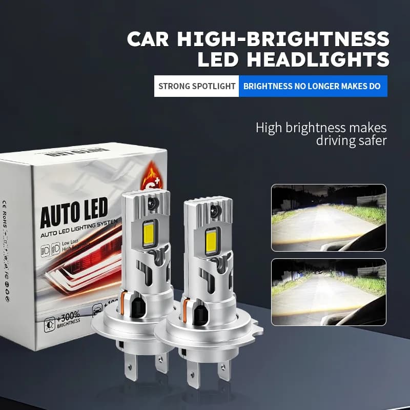 H7 Direct Plug-in LED Car Light 1:1 Replacement for Halogen Lamp H7 Car Light No-Damage Installation Front Headlight Fog Light