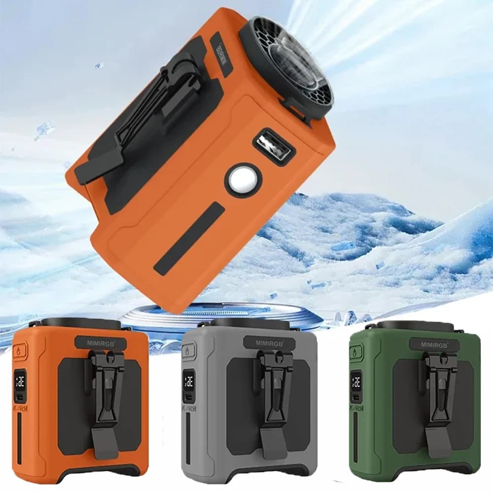 Ventilatore portatile da 10000 mAh Illuminazione a LED Ventilatore da collo sospeso con Power Bank Ventola di raffreddamento con flusso d'aria forte a 5 velocità per lavoro all'aperto