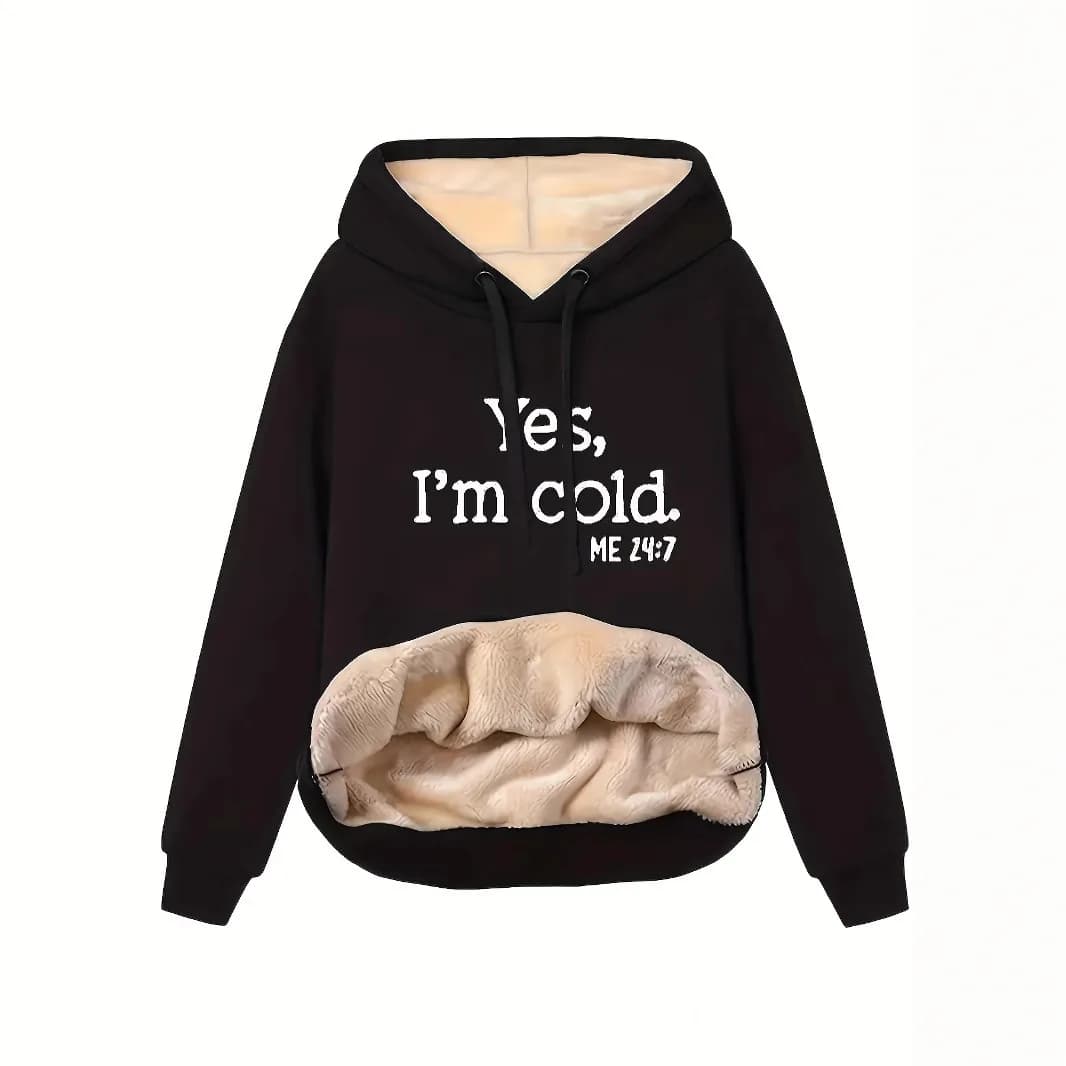 2026 Felpa con cappuccio in pile da donna nuova Stampa inglese Pullover caldo oversize Felpa con cappuccio casual primavera/autunno