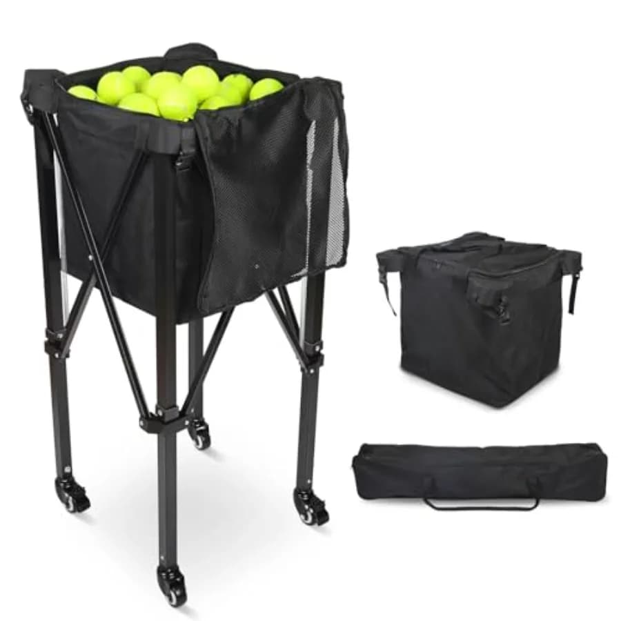 Carrello Portapalle da Tennis con Ruote: Carrello Leggero per l'Insegnamento dello Sport, per Tennis, Softball, Pickleball, Baseball, Capacità 150 Palline