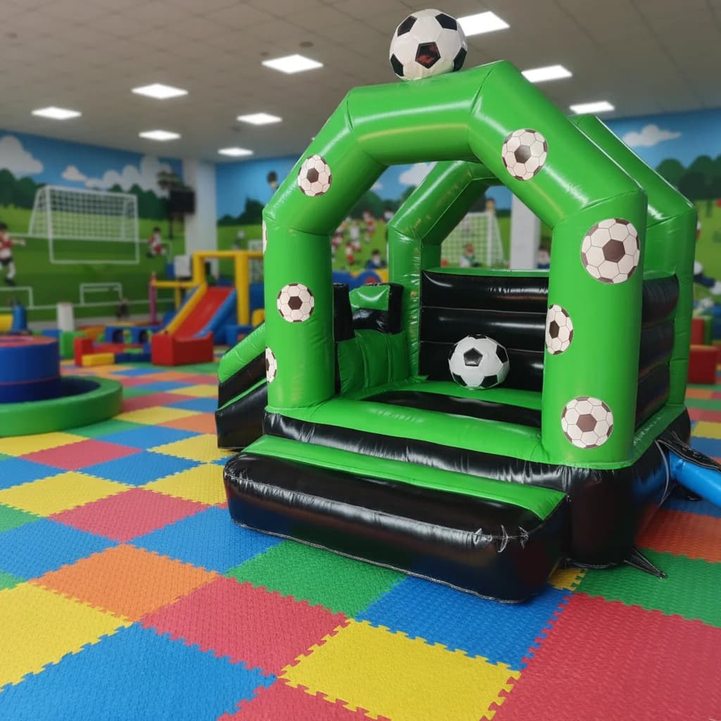 Bouncy Football Castle 2.5m*3.5m*3m, Inflatable House, Jumping Bouncer, Kids Outdoor Play, Air Blower Included
